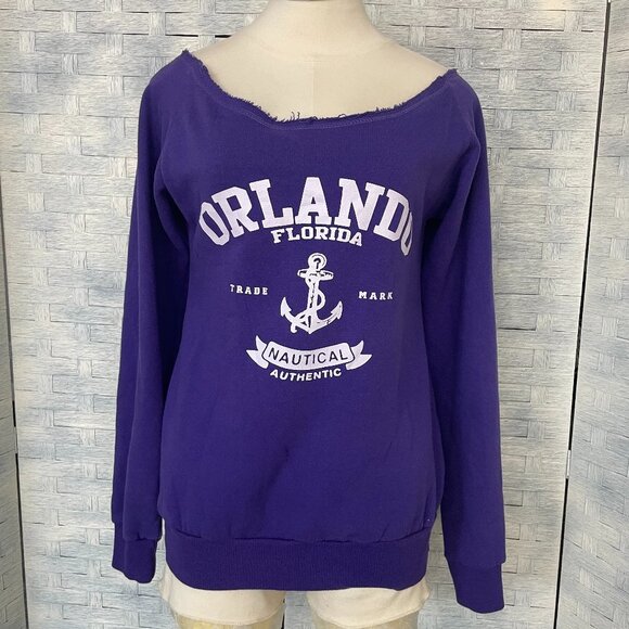 U.S APPAREL Sweaters - U.S APPAREL Sweatshirt On/Off-Shoulder Violet sz M